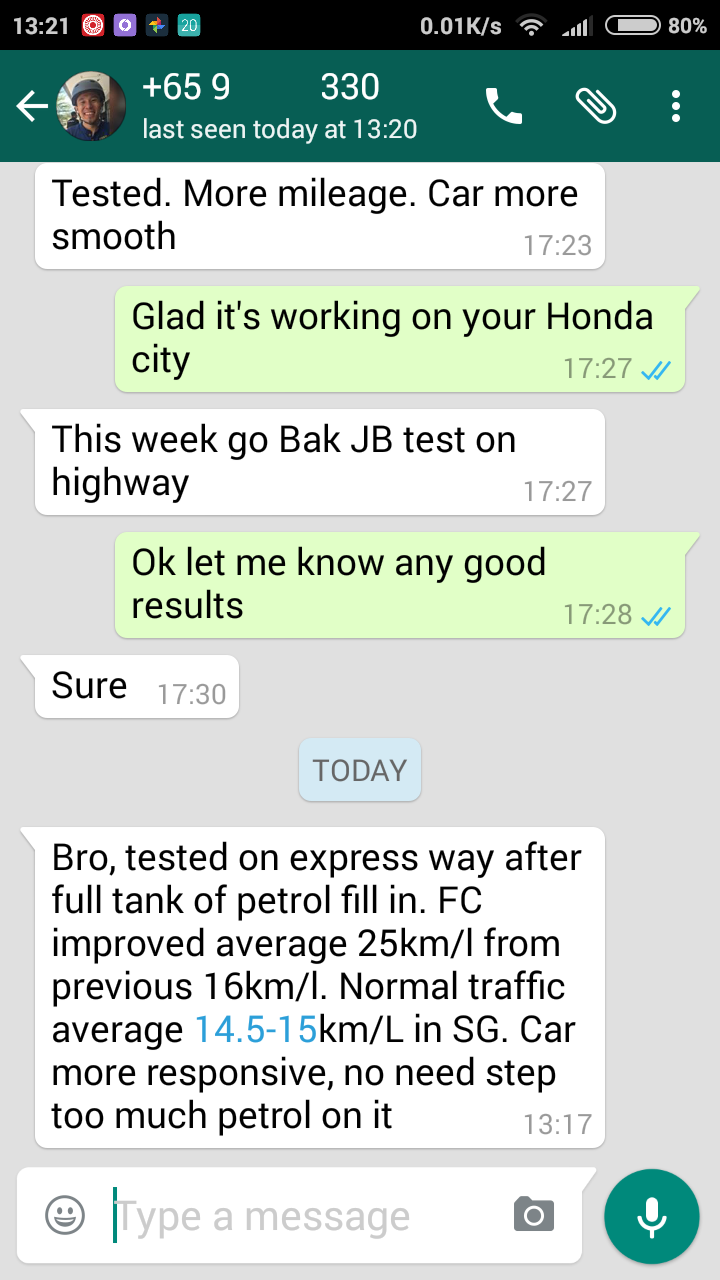 testimonial from owner of Honda City 2014 with Surbo