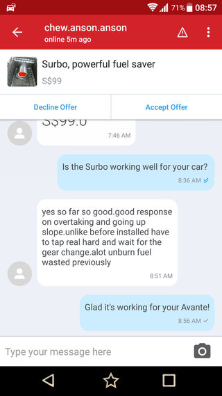 testimonial from Anson Chew, owner of a Surbo-equipped Hyundai Avante 