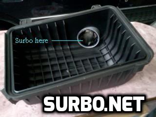 Surbo fitted at outlet of air filter of Kia Cerato 2005