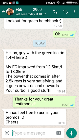 testimonial for the Kia Rio