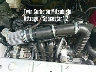 Photo: Twin Surbo fitted on the Mitsubishi Attrage/ Spacestar