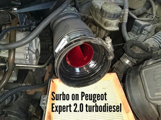 Surbo installed in pipe after air filter