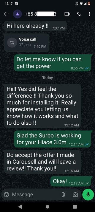 Surbo testimonial for the Toyota Hiace
