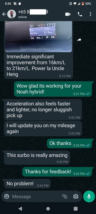 Surbo testimonial on Toyota Noah hybrid