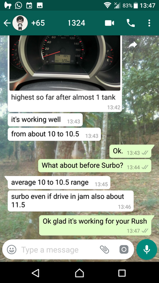 testimonial from the owner of a Toyota Rush with Surbo