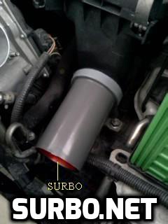 Surbo fitted at inlet to air filter of Toyota Sienta 1.5