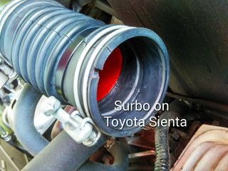 Surbo fitted at inlet to air filter of Toyota Sienta 1.5 2016