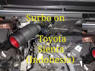 Surbo fitted at inlet to air filter of Toyota Sienta 2018 Indonesia