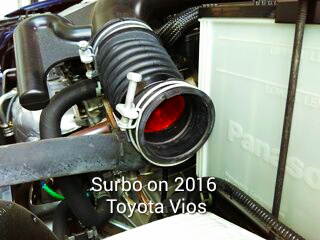 Surbo fitted at inlet to air filter of Toyota Vios 1.5 2016
