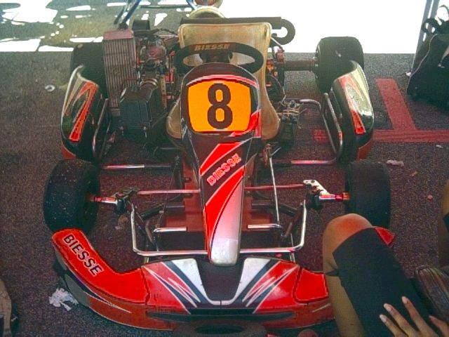 Mike's kart has the number 8