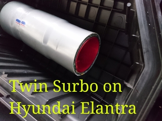 Photo: Twin Surbo installed in the air filter of the Hyundai Elantra/ Accent/ Veloster/ Kia Cerato/ K3