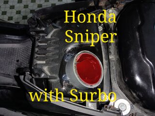Photo: Surbo on air filter box of Honda Sniper