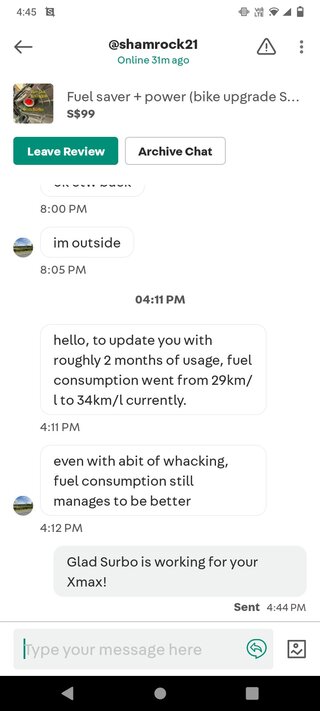 Testimonial from owner shamrock of Yamaha Xmax300 