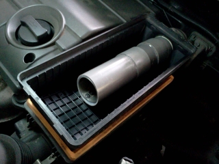 Photo: Twin Surbo installed in the air  filter cover of the new Proton Saga