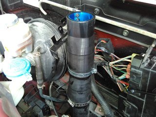Photo: Twin Surbo installed on pipe to air filter of the Suzuki APV