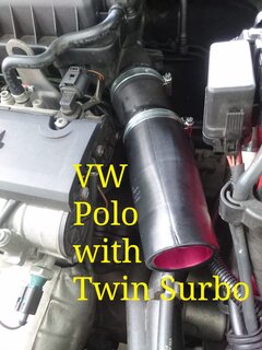 Photo: Twin Surbo installed on the air filter of the VW Polo