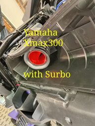 Surbo fitted in air pipe of Yamaha Xmax300 
